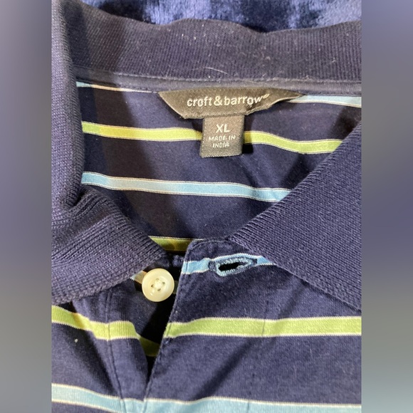 Croft & Barrow Men’s Golf Polo, Size XL, Blue with Light Blue and Green Accents - Picture 2 of 4